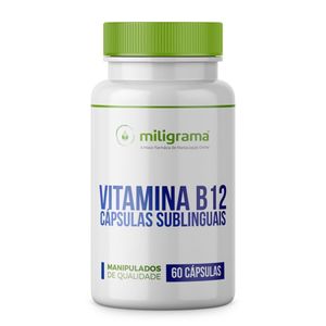 Vitamina B12 (Cianocobalamina) 100mcg 60 Cápsulas Sublinguais