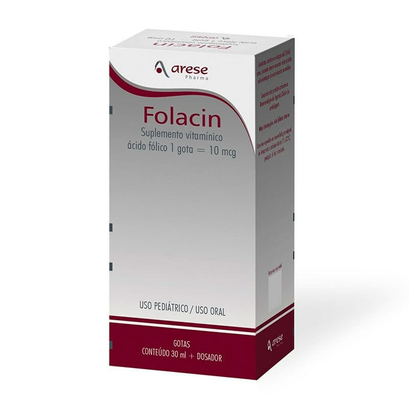 Suplemento Alimentar Folacin Suspensão Oral Gotas Sabor Laranja 30ml
