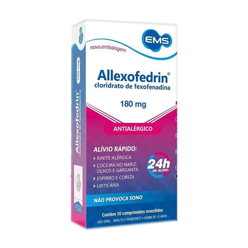 Antialérgico Allexofedrin 180mg 10 Comprimidos