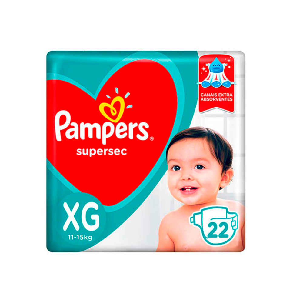 Fralda Pampers Supersec Pacotão Xg 22 Unidaddes Dor Mais Saúde