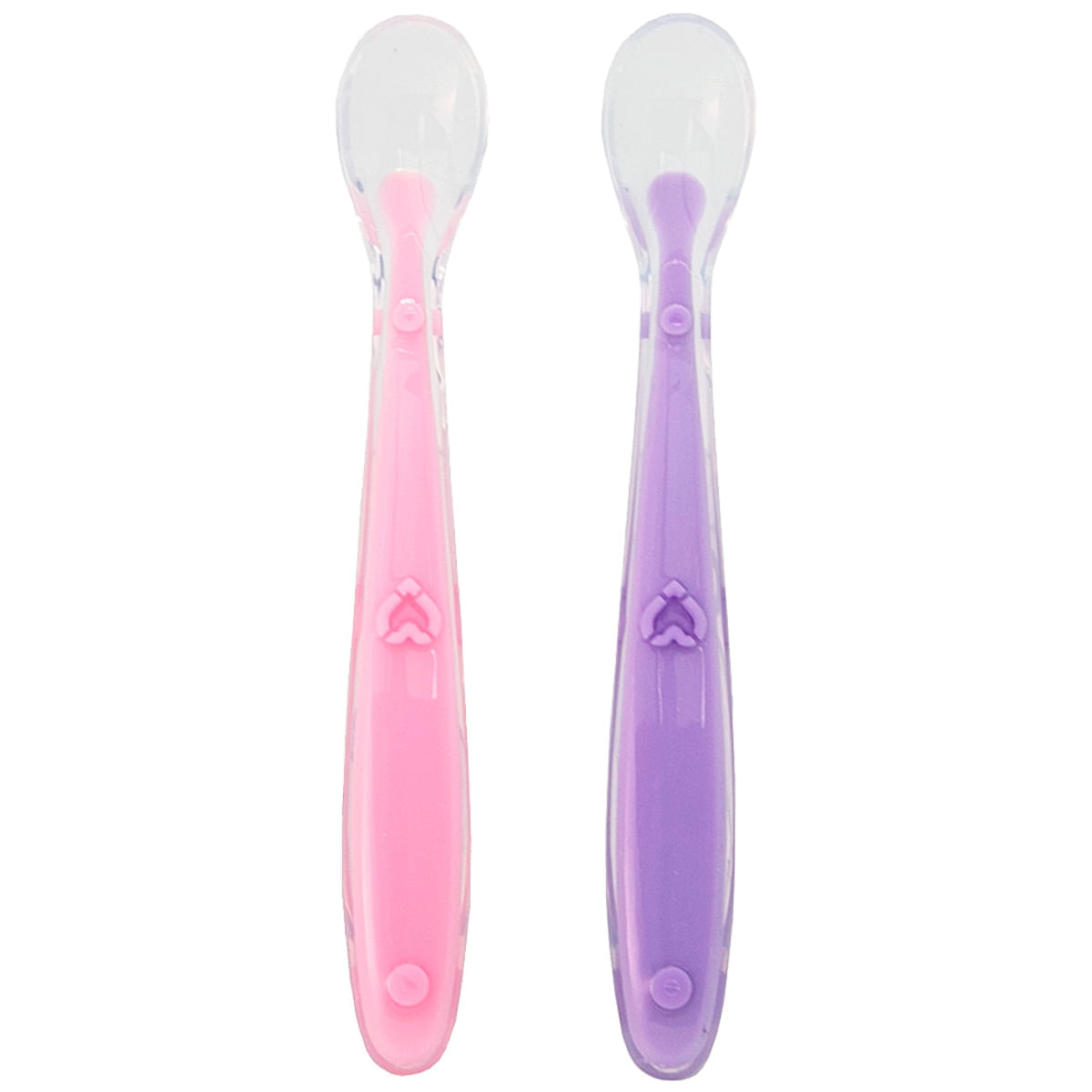 BUBA13916 KIT COLHER SILICONE BABY 2 P S ROSA LILAS D Or Mais Sa de