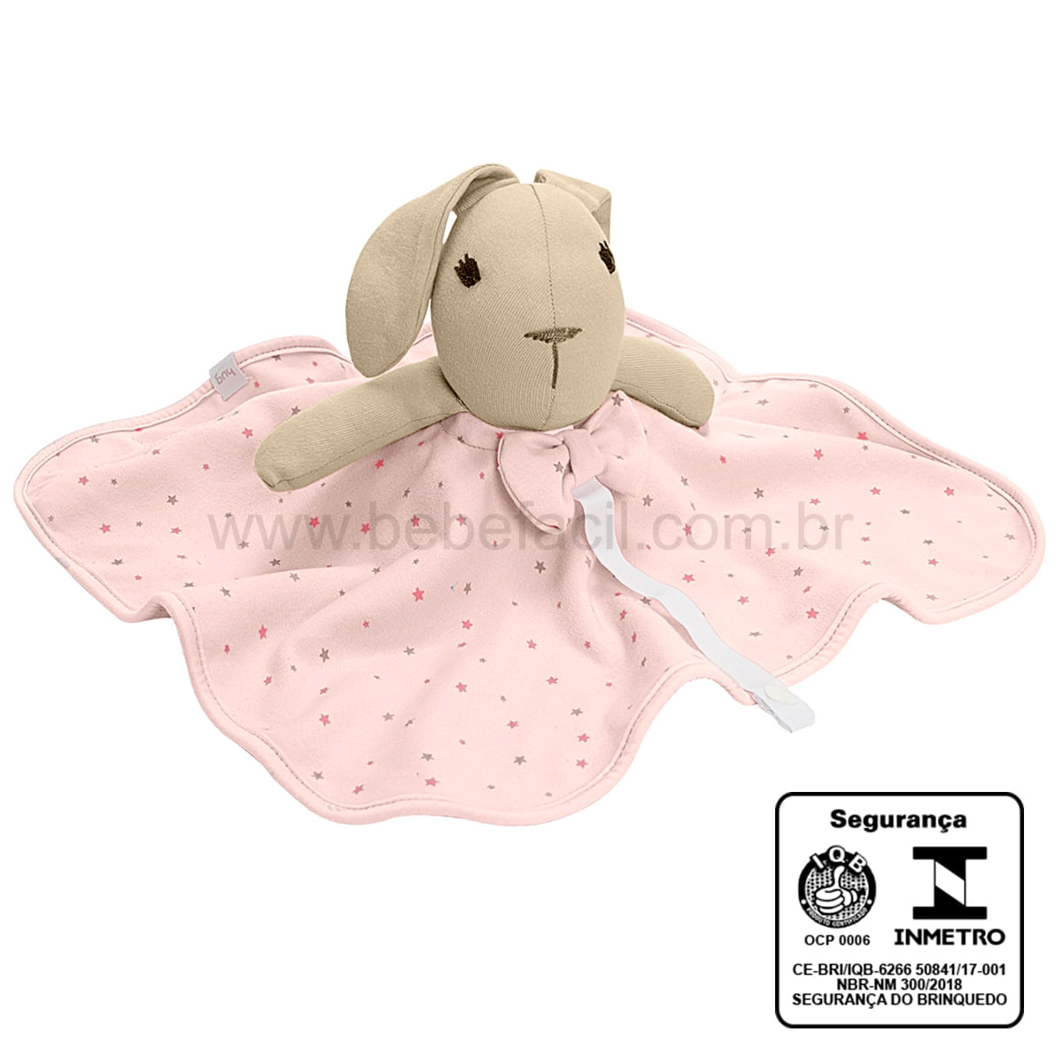 Encontraproduto.com.br - Naninha para bebê em suedine Brilha Brilha Estrelinha Rosa - Hug