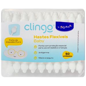 Cotonete Hastes Flexíveis Baby c/ 50 unidades - Clingo