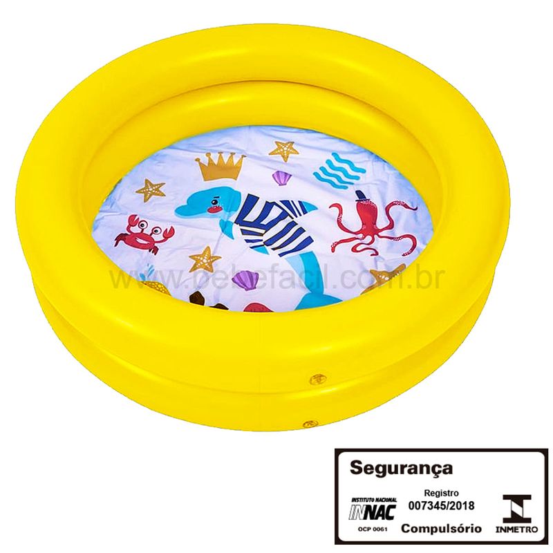 86909-A PISCINA 46L REDONDA ANIMAL RING AMARELO JILONG - D'Or Mais Saúde