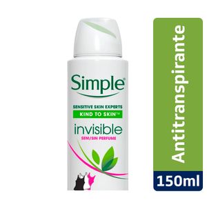 Desodorante Aerosol Simple Woman Invisible Sem Perfume 88G