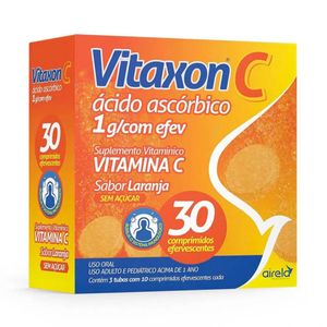 Vitaxon C 1g Sabor Laranja Sem Açúcar 30 Comprimidos Efervescentes