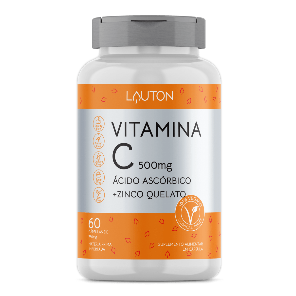 Vitamina C 500mg Lauton 60 Cápsulas Dor Mais Saúde