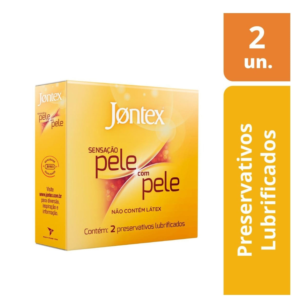 Preservativo Jontex Lubrificado Sensação Pele Com Pele 2 Unidades Dor Mais Saúde 8866