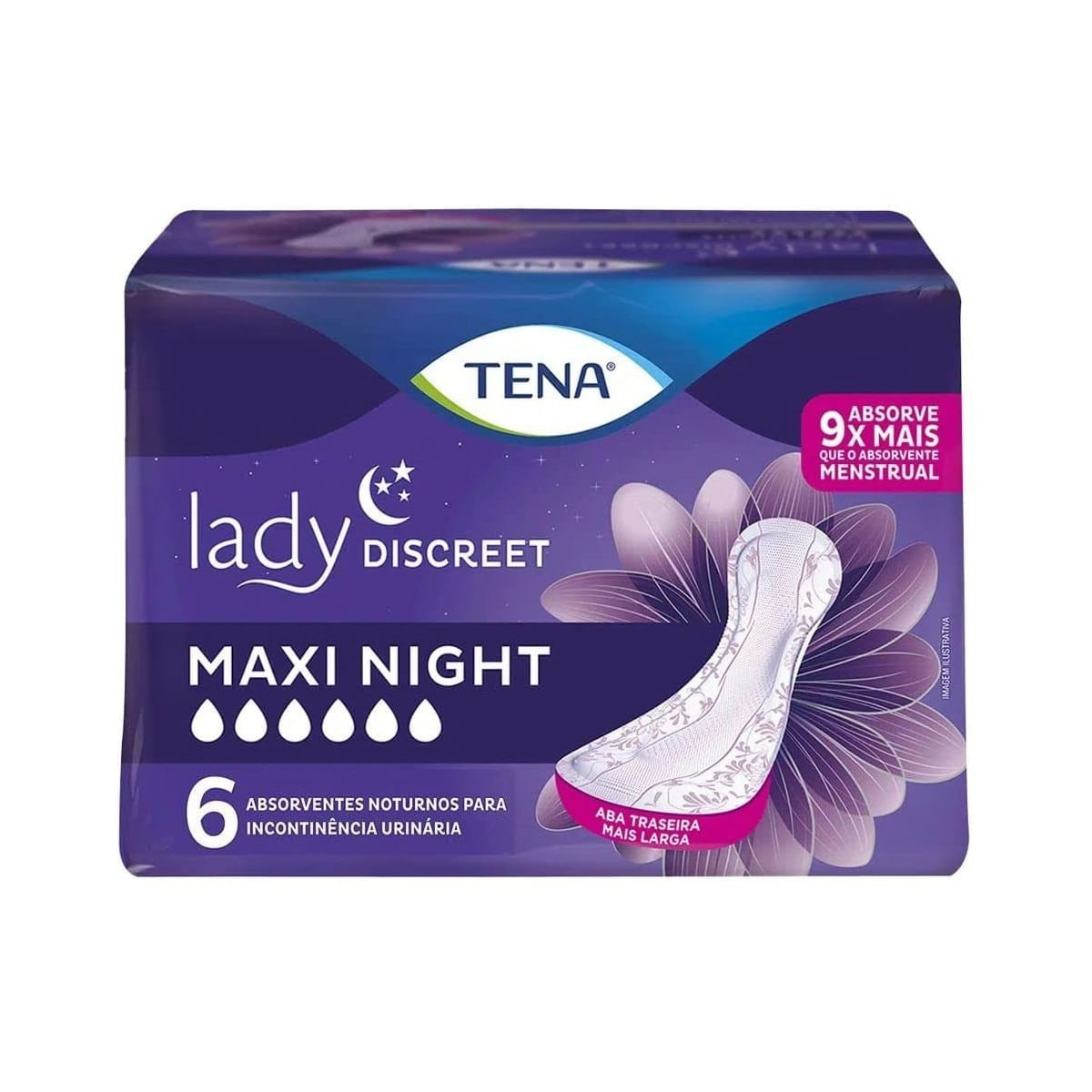 TENA Discreet - Maxi - Night - 3 Packs of 6