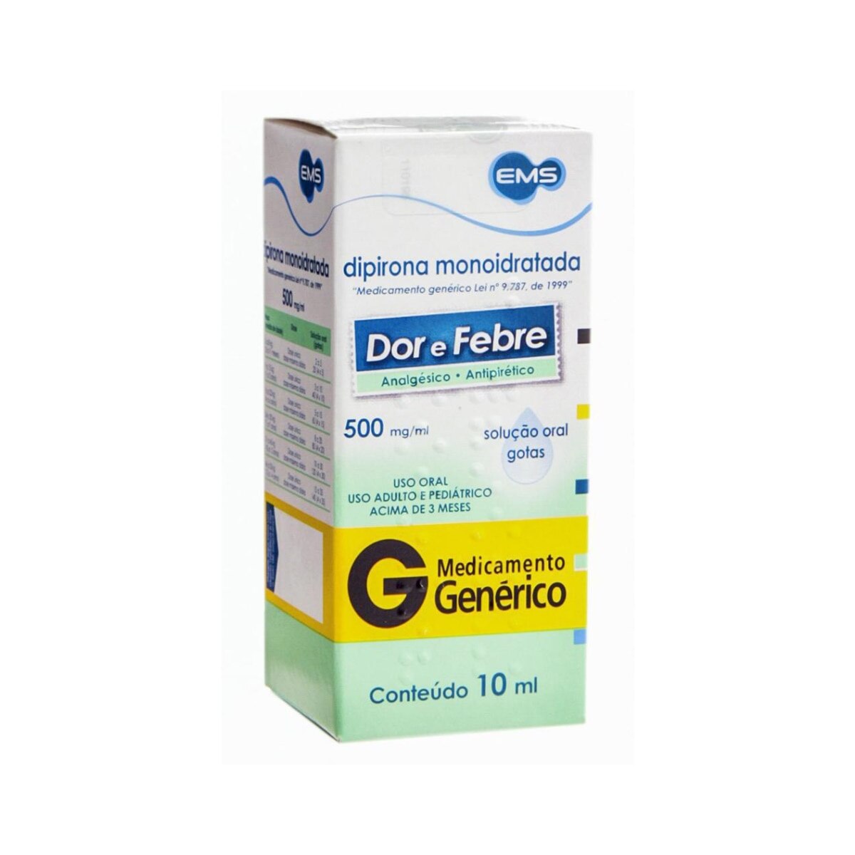 Dipirona Monoidratada Gotas 500mg 10ml EMS Genérico - D'Or Mais Saúde