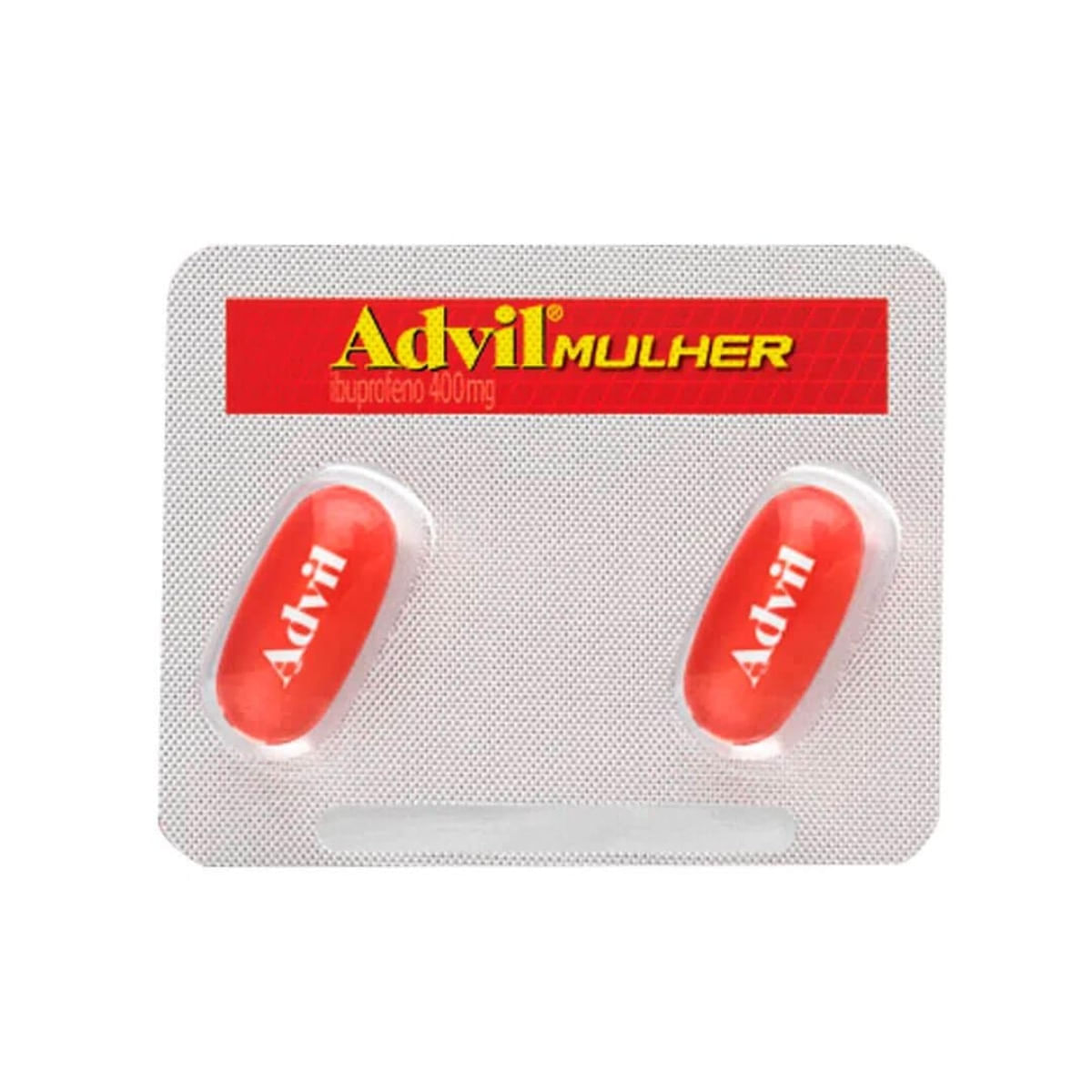 Advil Mulher Ibuprofeno 400mg, Analgesico Para Colicas Menstruais, 2  Capsulas