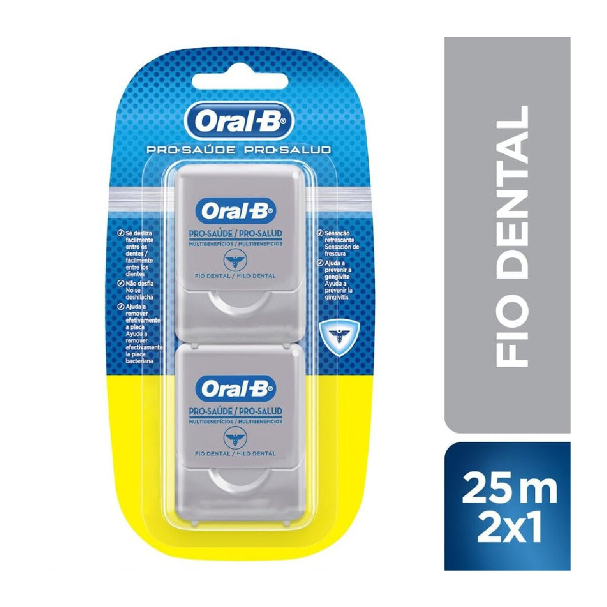 Fio Dental Oral-B Pro-Saúde Multi-Benefícios 25m 2 Unidades - D'Or Mais ...