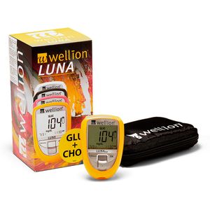 Medidor de Colesterol e Glicose Luna Duo Amarelo Wellion