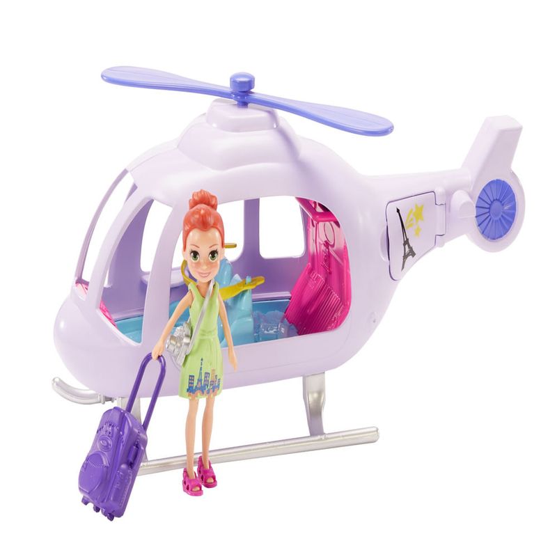 Boneca Polly Pocket Helicóptero de Aventura - com Acessórios Mattel