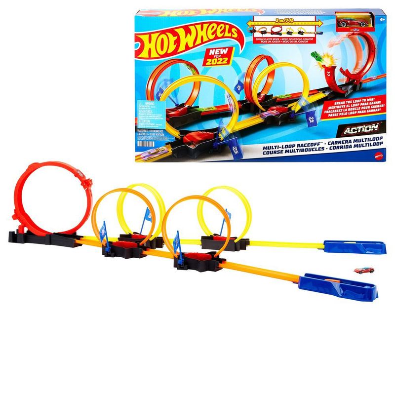 Pista tipo hotwheels super corrida loop carro friccao 27pcs