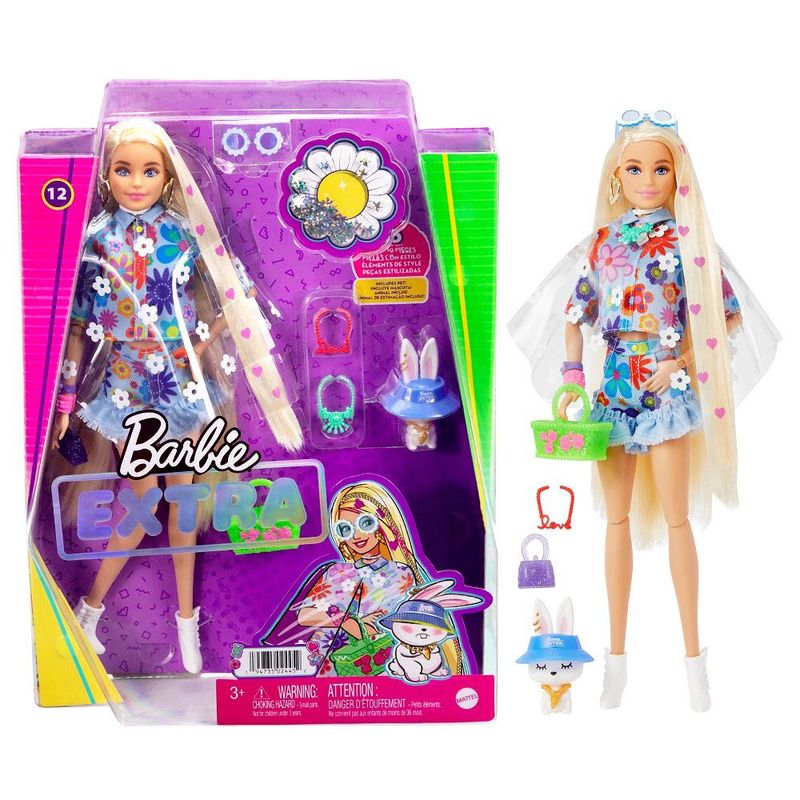 Boneca Barbie Fashionista 32cm De Bolsa E Cabelo Azul Mattel