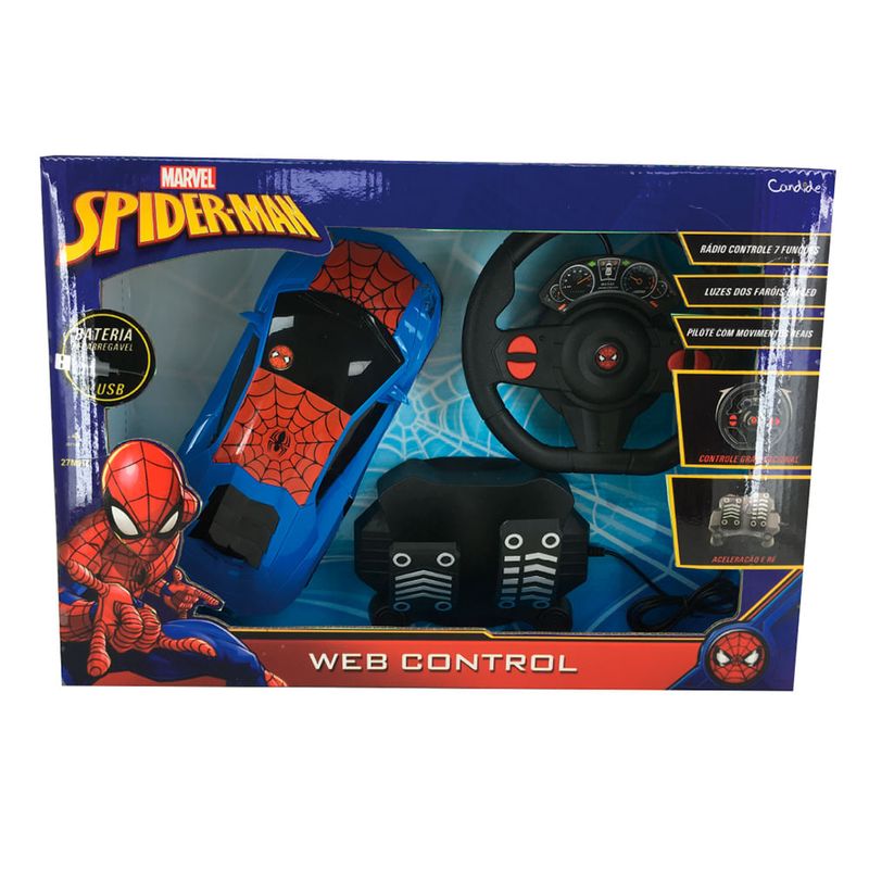 Carrinho de controle remoto homem aranha