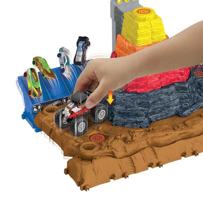 Conjunto Arena Smashers Monster Trucks Hot Wheels - Mattel