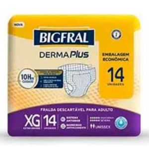 Fralda Geriátrica Bigfral Derma Plus Economica Xg 14 Unidades