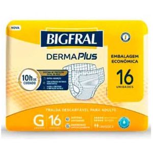 Fralda Geriátrica Bigfral Derma Plus G 16 Unidades