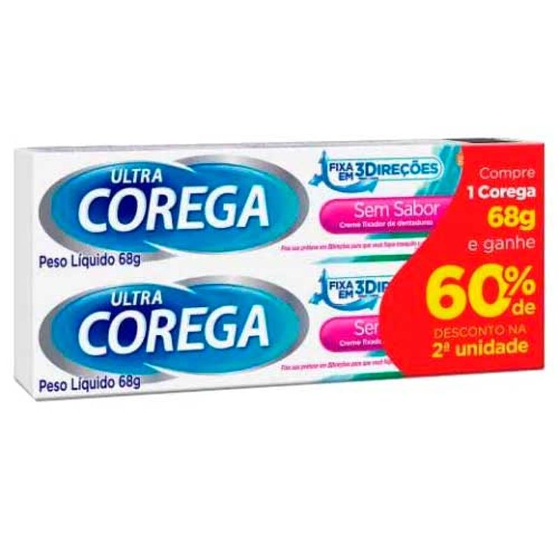 Fixador De Dentadura Corega Ultra Sem Sabor 2 Unidades De 28g - D'Or ...