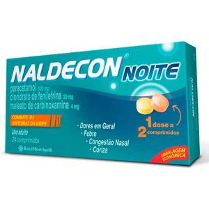 Naldecon Noite 400mg/20mg/400mg/4mg 24 Comprimidos