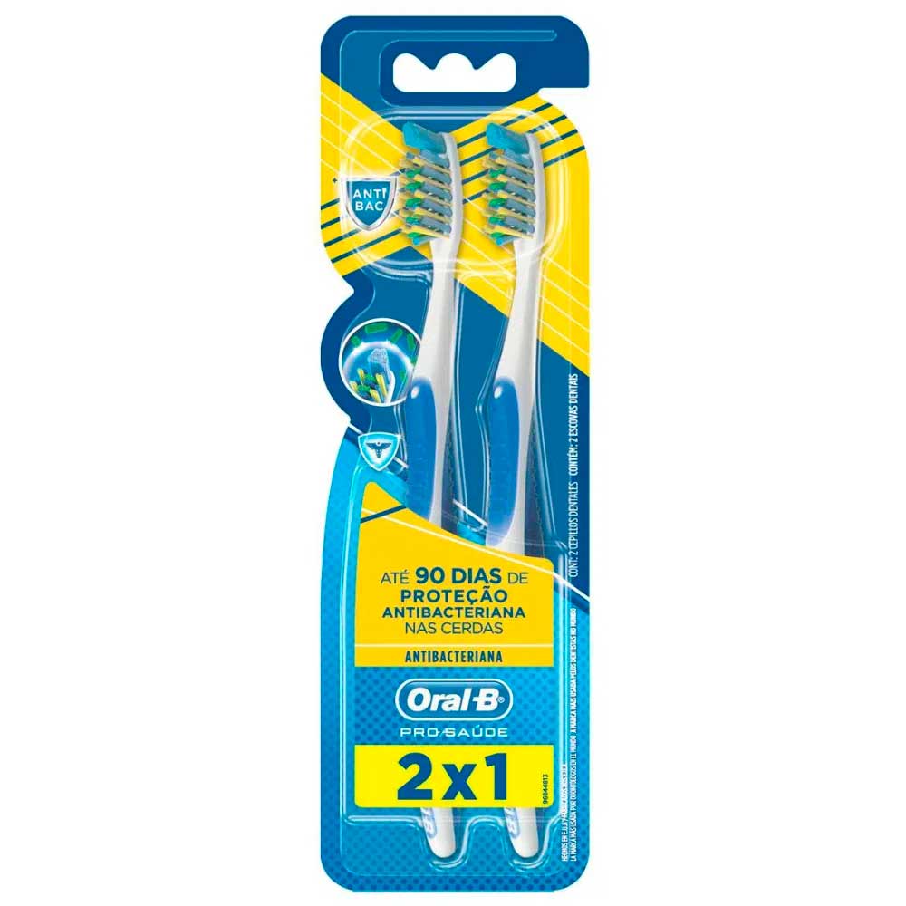 Escova Dental Oral-B Antibactéria Pro-Saúde 2 Unidades