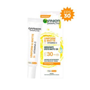 Hidratante Facial Garnier Skinactive Uniform & Matte Vitamina C Fps30 15g