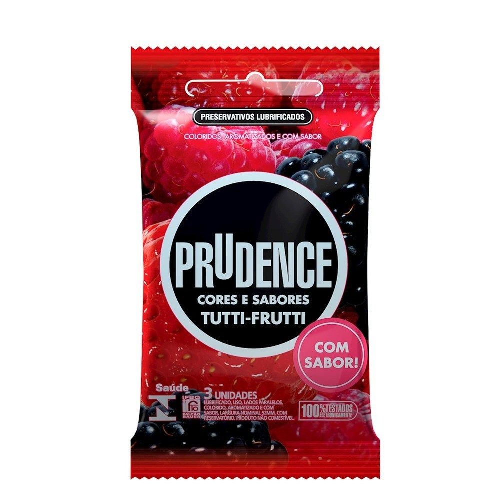 Preservativo Prudence Tutti Frutti Com 3 Unidades 