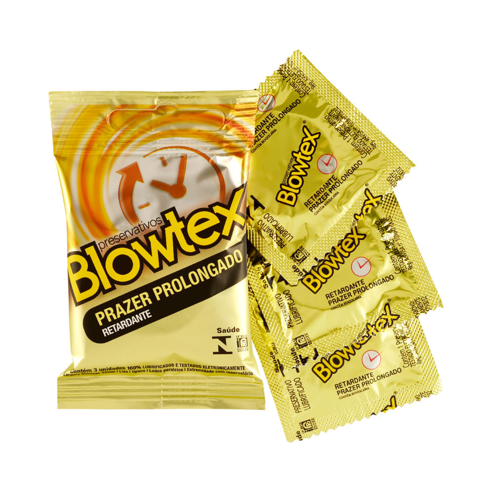 Preservativo Blowtex Retardante 3 Unidades D'Or Mais Saúde
