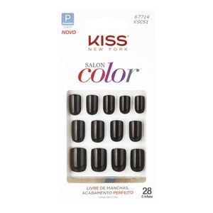 Unhas Postiças Kiss New York Salon Color Curta - Chic