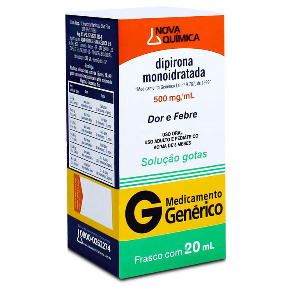 Dipirona Monoidratada 500mg/ml 20ml Gotas - D'Or Mais Saúde