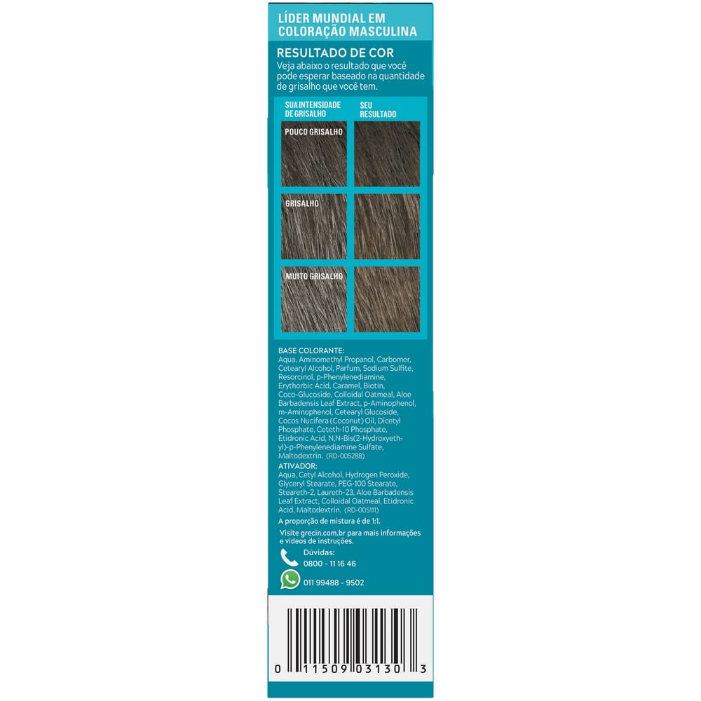 Tintura Barba/Bigode Grecin 5 Castanho Claro - Grecin 5