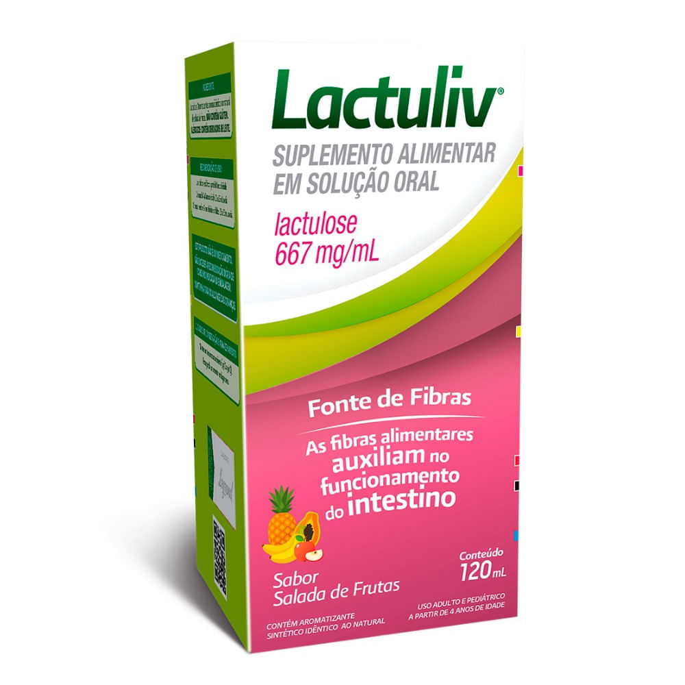Lactuliv 667Mg Xarope Frasco Com 120Ml Sabor Salada De Frutas