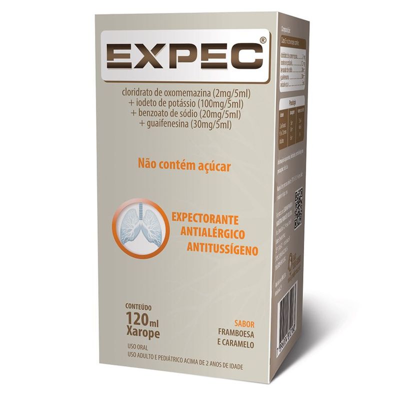 Comprar Expec Xarope Sabor Framboesa e Caramelo 120ml