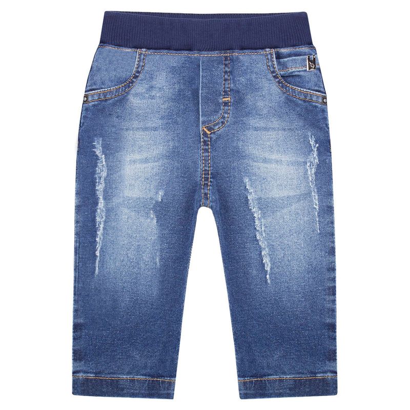 Calça jeans best sale com ribana masculina