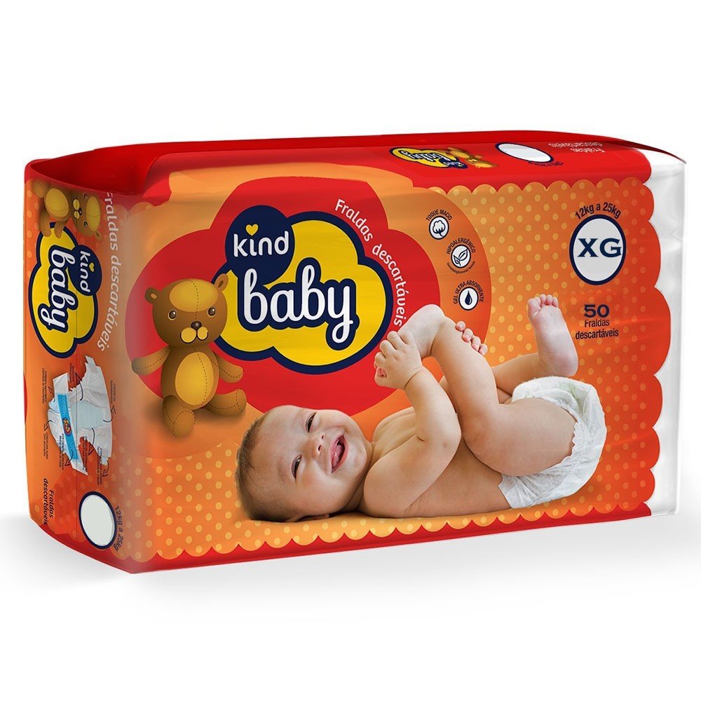 Fraldas Kind Baby XG 50 Unidades