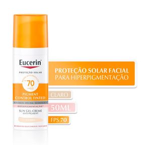 Protetor Solar Facial Eucerin Sun Pigment Control Tinted FPS70 Claro 50ml