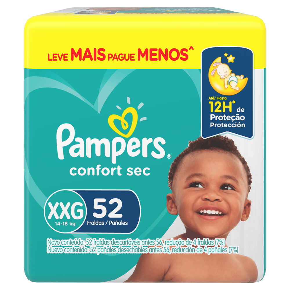 Fralda Descartável Pampers Premium Care Jumbo 52 Unidades Xxxg D Or Mais Saúde