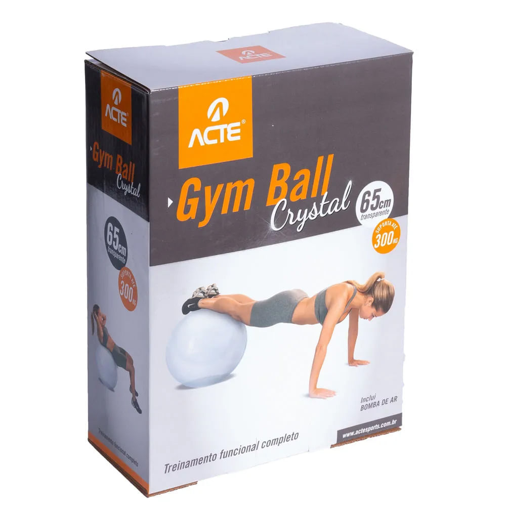 Bola Pilates 55cm, Cinza, Com Bomba de Ar, T9-55, Acte Sports