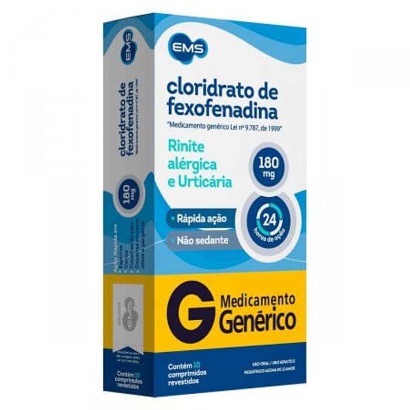 Cloridrato De Fexofenadina 180mg Comprimido Revestido Caixa Com 10 Comprimidos D Or Mais Saúde