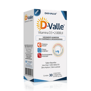 D-Valle Vitamina D3 2.000UI c/ 30 Comprimidos