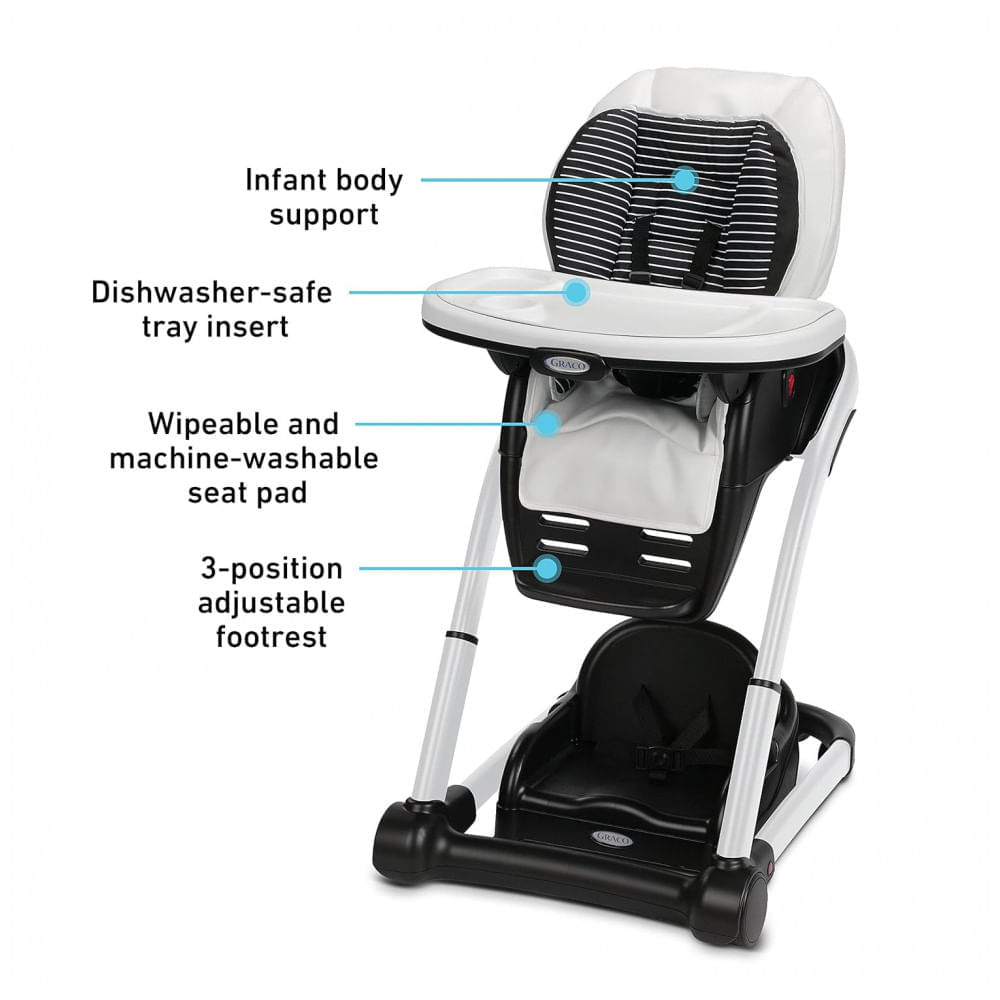 Cadeira de Alimentação 6 em 1 com Design Inovador , Graco, Branco e Preto