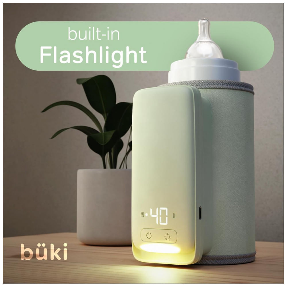Aquecedor de Mamadeiras para Leite Materno ou Fórmula com Bateria Recarregável, KinderSense, Verde