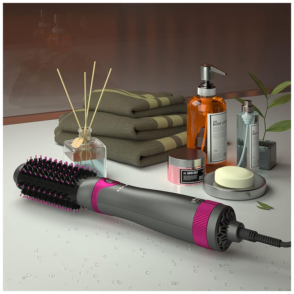 Escova de secador de cabelo Escova de secador de cabelo Modelador de salão Secador de cabelo e volumizador com três barris intercambiáveis, Kit de
