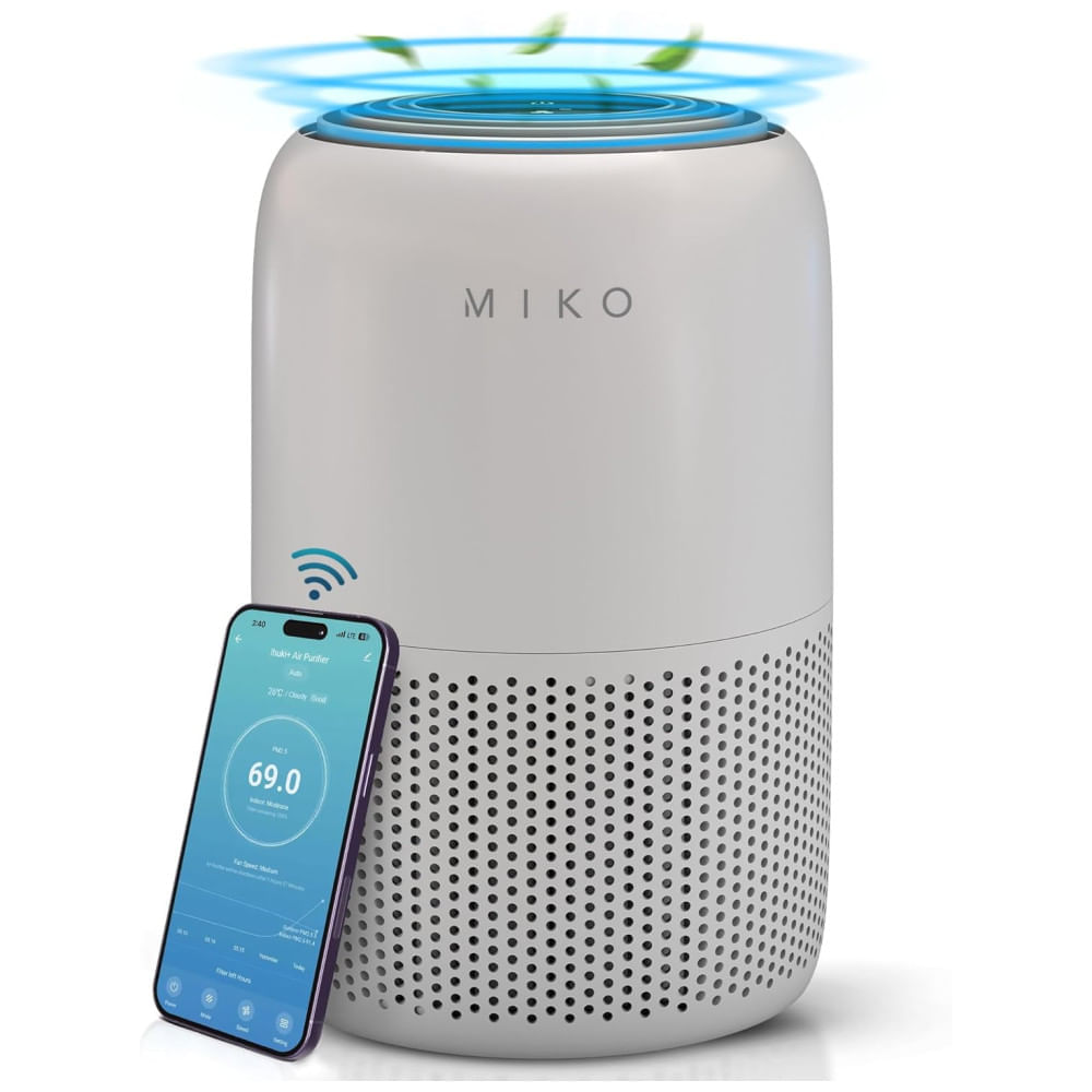 Purificador de Ar 3 em 1, para Ambientes até 111m² com Controle por APP, Modo de Espera, Silencioso e Sistema de Filtragem em 3 Camadas, 110V 15W,