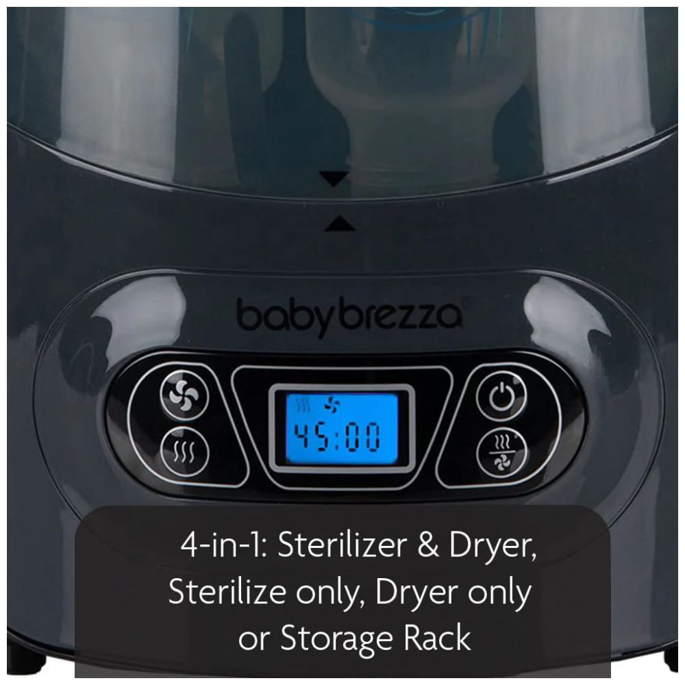 Esterilizador e Secador de Mamadeiras Elétrico a Vapor, Universal, Baby Brezza, Preto