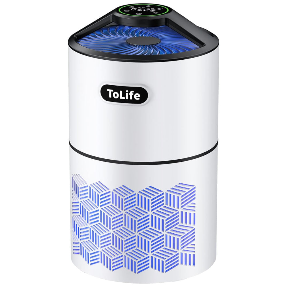 Purificador de Ar para Ambientes até 120m² com Filtro HEPA, Automático, Temporizador, Função de Aromaterapia e Visor LED, 110V, ToLife K1 Plus,