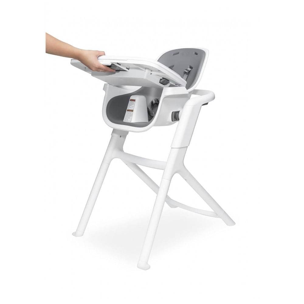 Encontraproduto.com.br - Cadeira de Alimentação Cadeirão com Bandeja Magnética, 4moms, Branco e Cinza