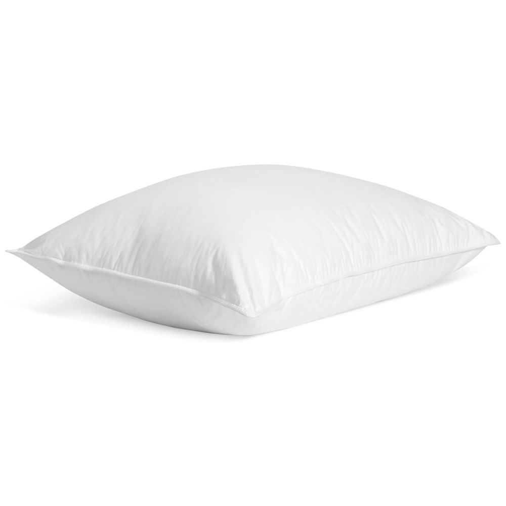 Travesseiro de Plumas e Penas de Hutterite, Tamanho Padrão com Capa de Cetim 100% Algodão Suave, Brooklinen, Branco